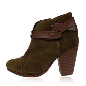 RAG & BONE HARROW SUEDE ROUND TOE ANKLE BOOTS